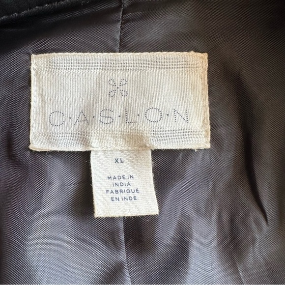 Caslon extra large black leather bomber jacket - Picture 12 of 12